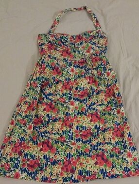 Womens' Floral Halter Sun Dress in Multicolor